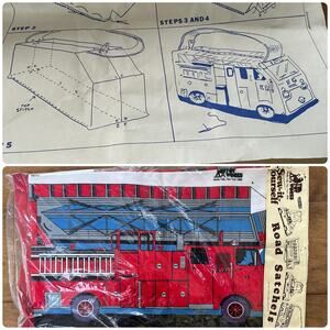 Vintage The Toy Works Sew It Yourself Fire Engine Truck Satchel Bag David Hyman